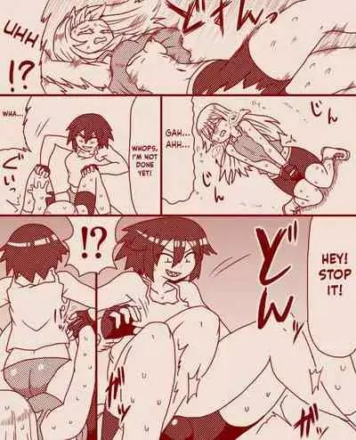 A futanari girl gets her balls hurt during body check