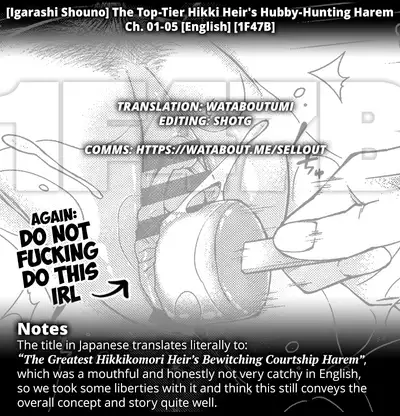 [Igarashi Shouno] Saikyou Hikikomori Onzoushi no Torokeru Konkatsu Harem | The Top-Tier Hikki Heir's Hubby-Hunting Harem Ch. 01-05 [English] [1F47B]