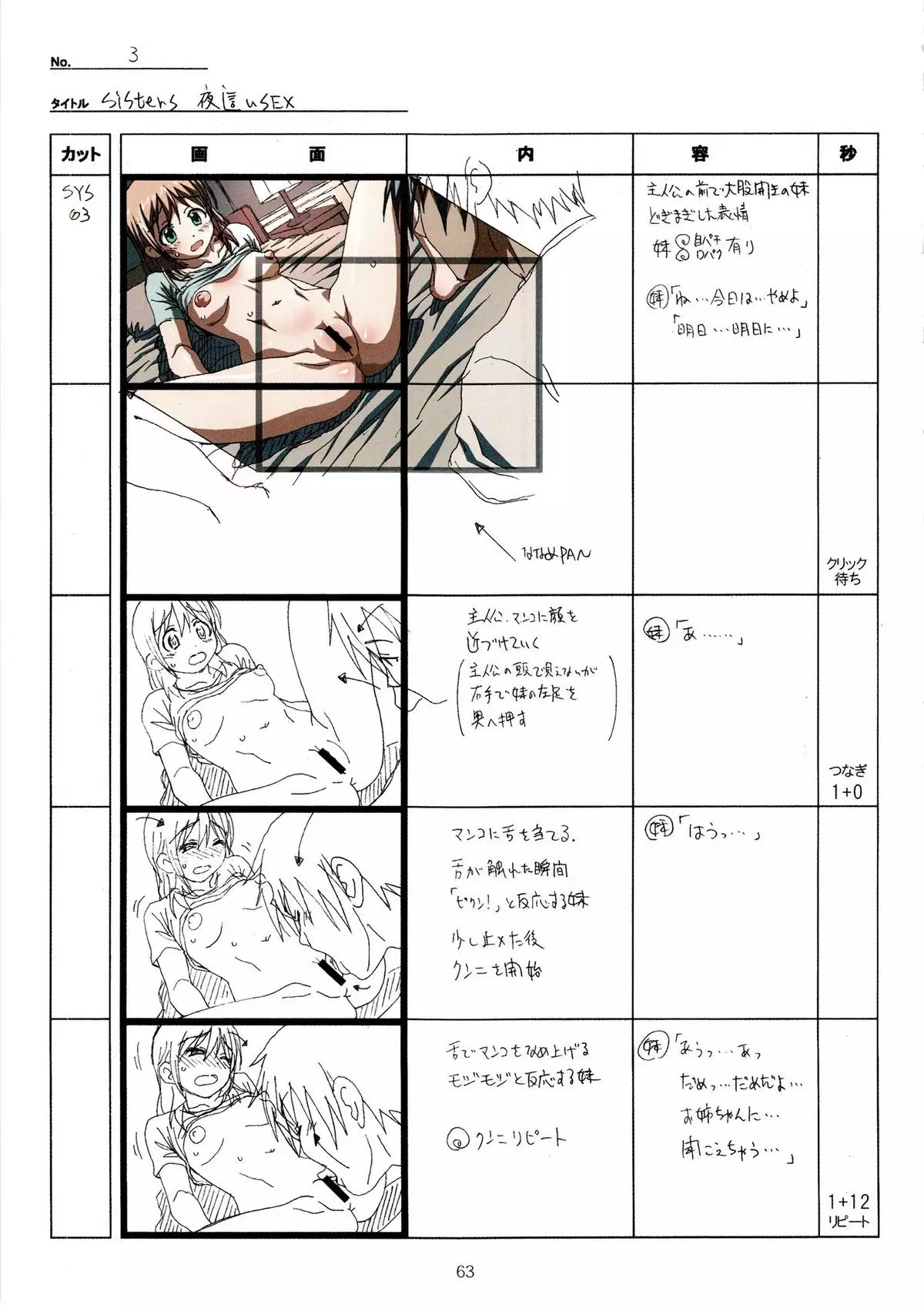 SISTERS -Natsu no Saigo no Hi- H Scene All Part Storyboard