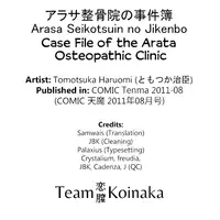 [Tomotsuka Haruomi] Arasa Seikotsuin no Jikenbo | Case File of the Arasa Osteopathic Clinic (Comic Tenma 2011-08) [English] [Team Koinaka]