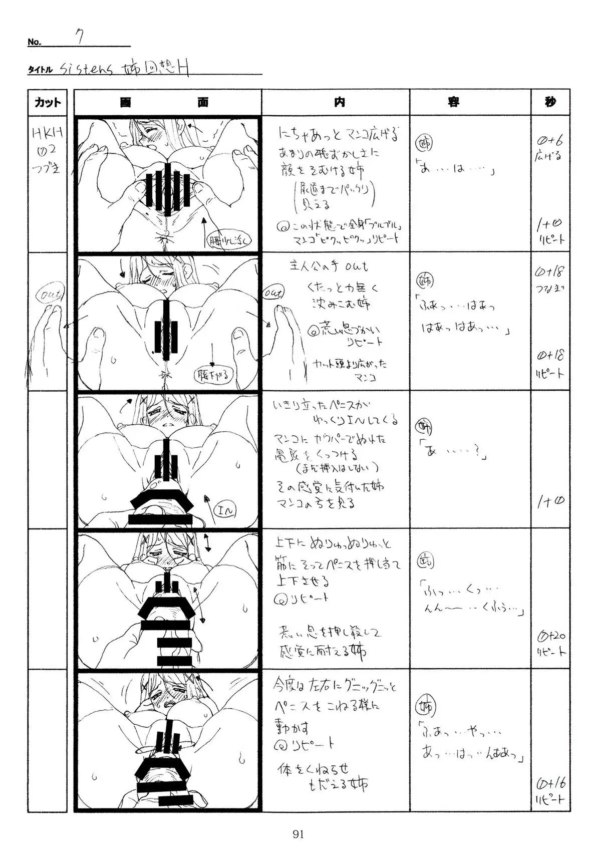 SISTERS -Natsu no Saigo no Hi- H Scene All Part Storyboard