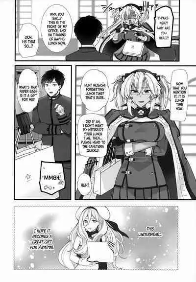 (C101) [Marosaan (Yunamaro)] Musashi-san no Yoru Jijou Shoubu Shitagi Daisakusen Hen | Musashi-san's Nightly Affair - Lucky Underwear Operation Chapter (Kantai Collection -KanColle-) [English] [DKKMD Translations]
