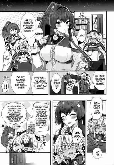 (C101) [Marosaan (Yunamaro)] Musashi-san no Yoru Jijou Shoubu Shitagi Daisakusen Hen | Musashi-san's Nightly Affair - Lucky Underwear Operation Chapter (Kantai Collection -KanColle-) [English] [DKKMD Translations]